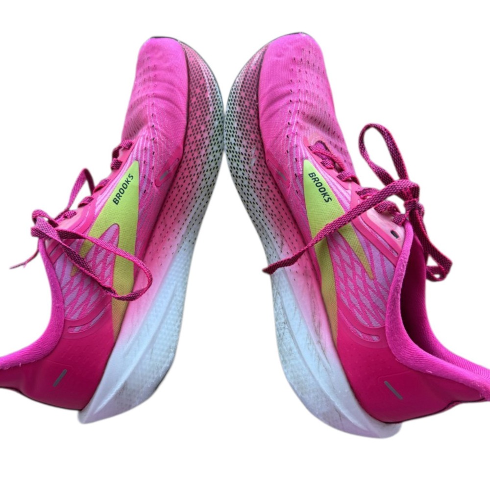 Brooks Hyperion Max Womens Neon Pink Green Performance Running Shoes 9 B - Picture 5 of 8